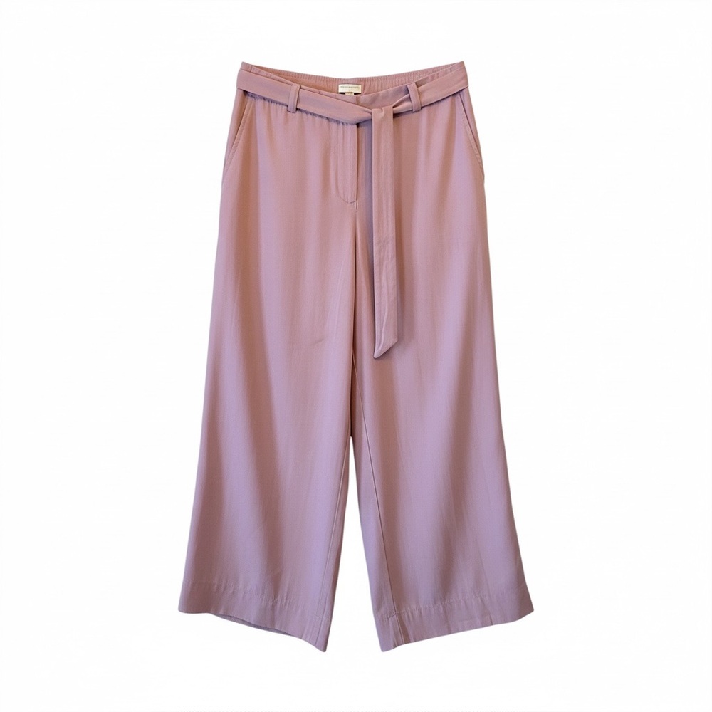 Christian Siriano Mauve Wide-Leg Belted Pants